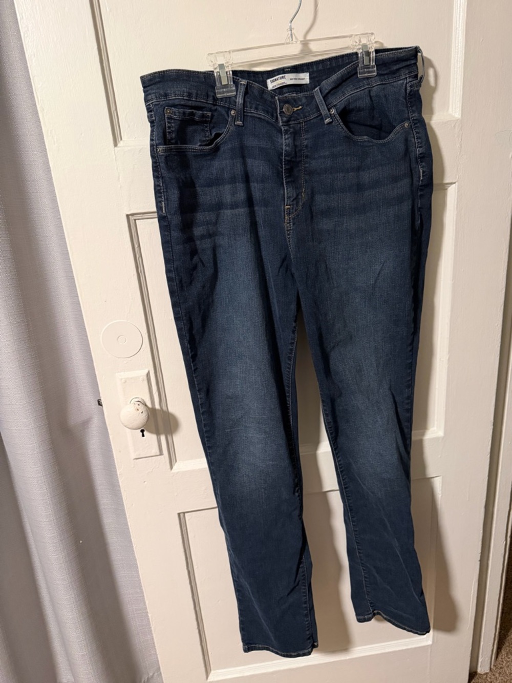 Women's Levi Strauss Signature Jeans Cotton Blend Mid-Rise Straight Size 16L